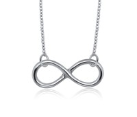 Rhodium Plated Infinity Shaped Necklaces SPE-729-RP